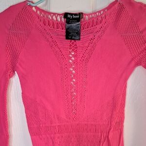 Fuchsia Crochet Women's Blouse